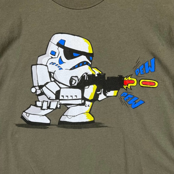 Disney Storm Trooper Pew Pew Mens T Shirt Large Army Green Disneyland Resort L - Picture 2 of 6